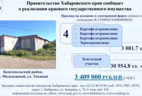 Министерство имущества Хабаровского края предлагает к продаже объекты приватизации,  находящиеся в собственности Хабаровского края