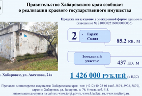 Министерство имущества Хабаровского края предлагает к продаже объекты приватизации,  находящиеся в собственности Хабаровского края